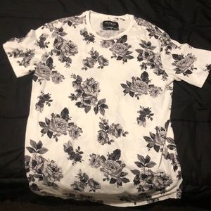 Pacsun medium black rose shirt